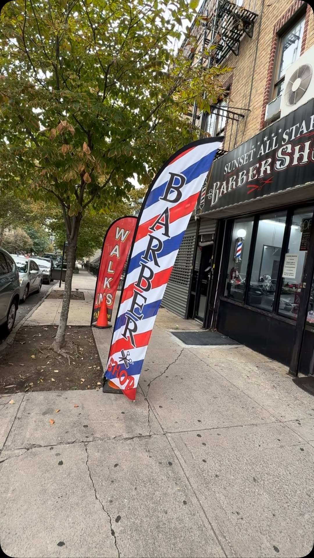 Sunset All Stars Barber Shop storefront on 50th Street